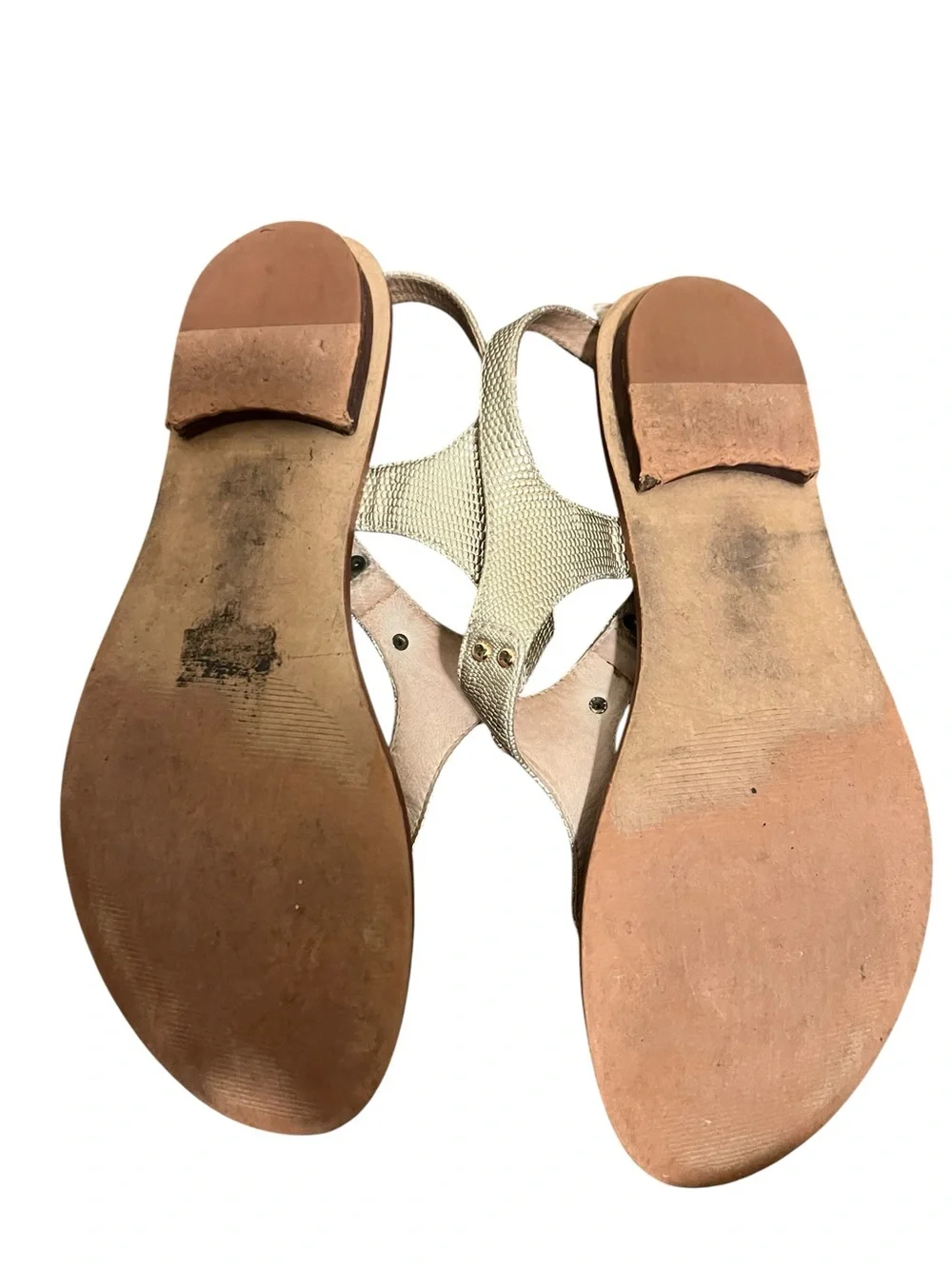Michael Kors Gold Thong Leather Sandals 7M